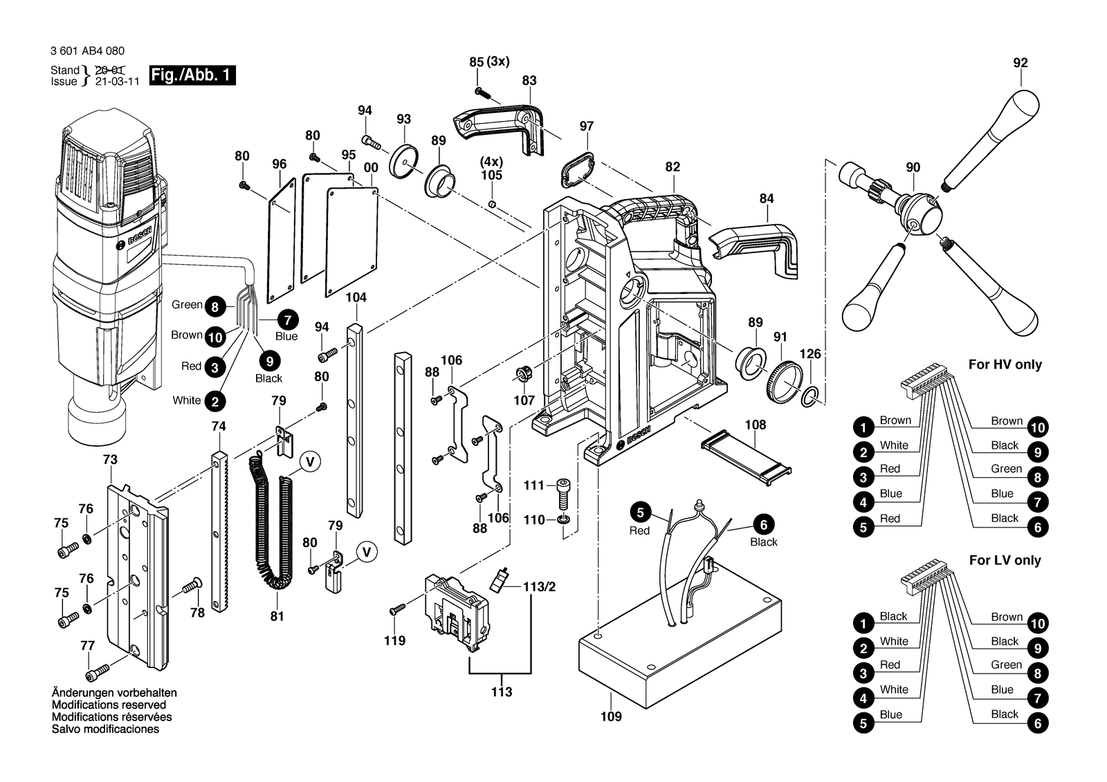 Bosch GBM 50-2 parts diagram, sheet 1