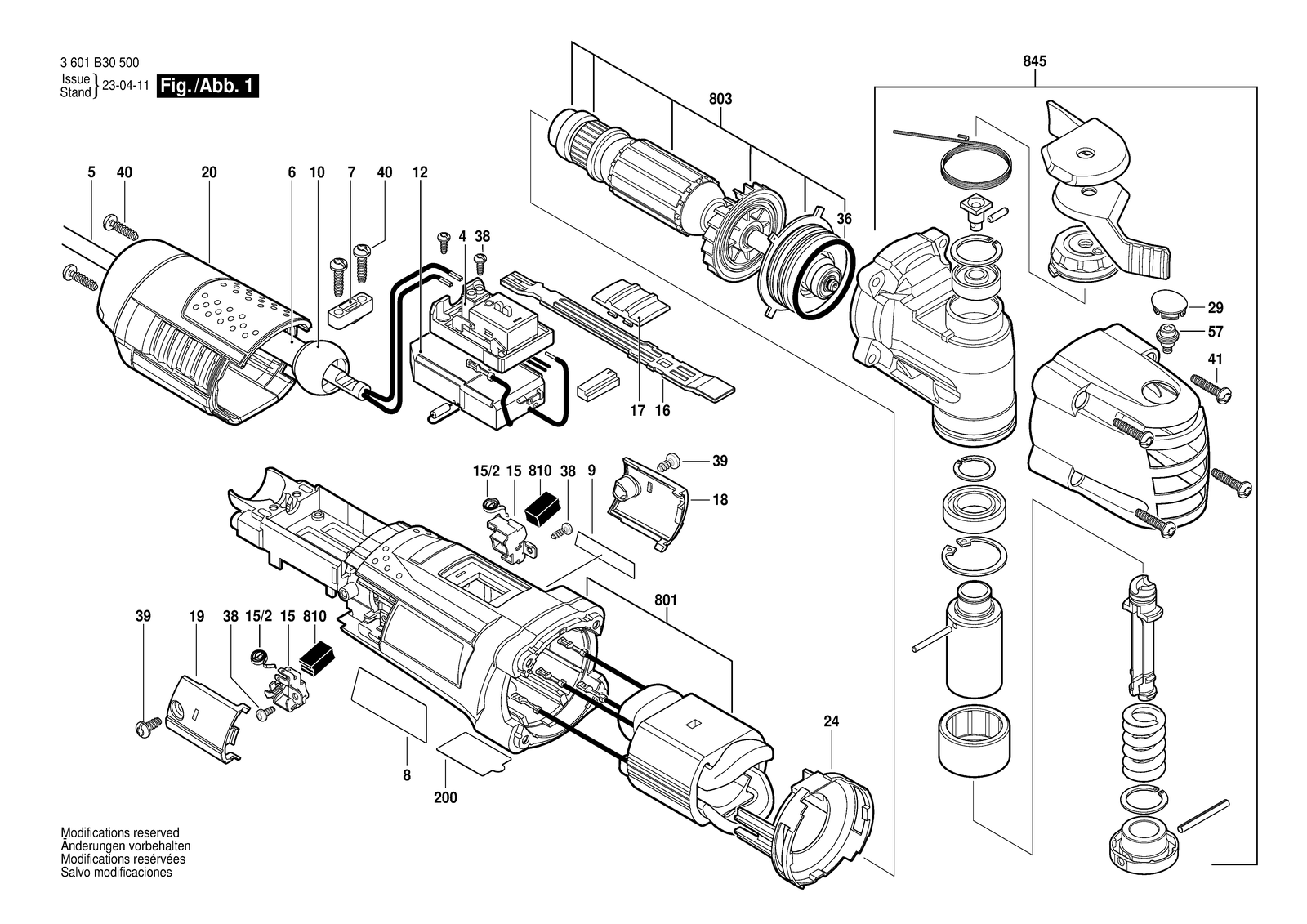 Bosch GOP 300 SCE parts diagram, sheet 1