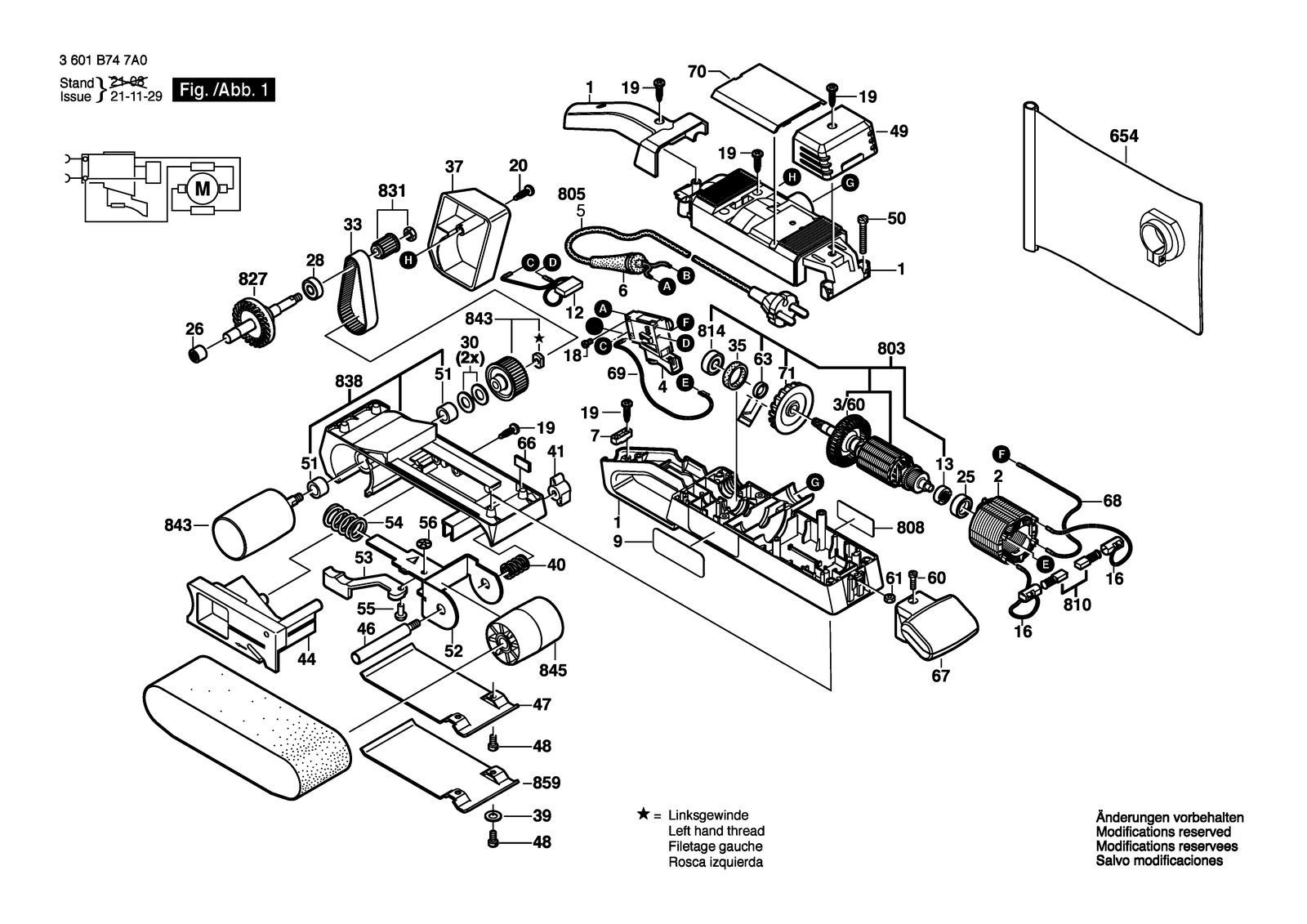 Bosch BBS 75 parts diagram, sheet 1
