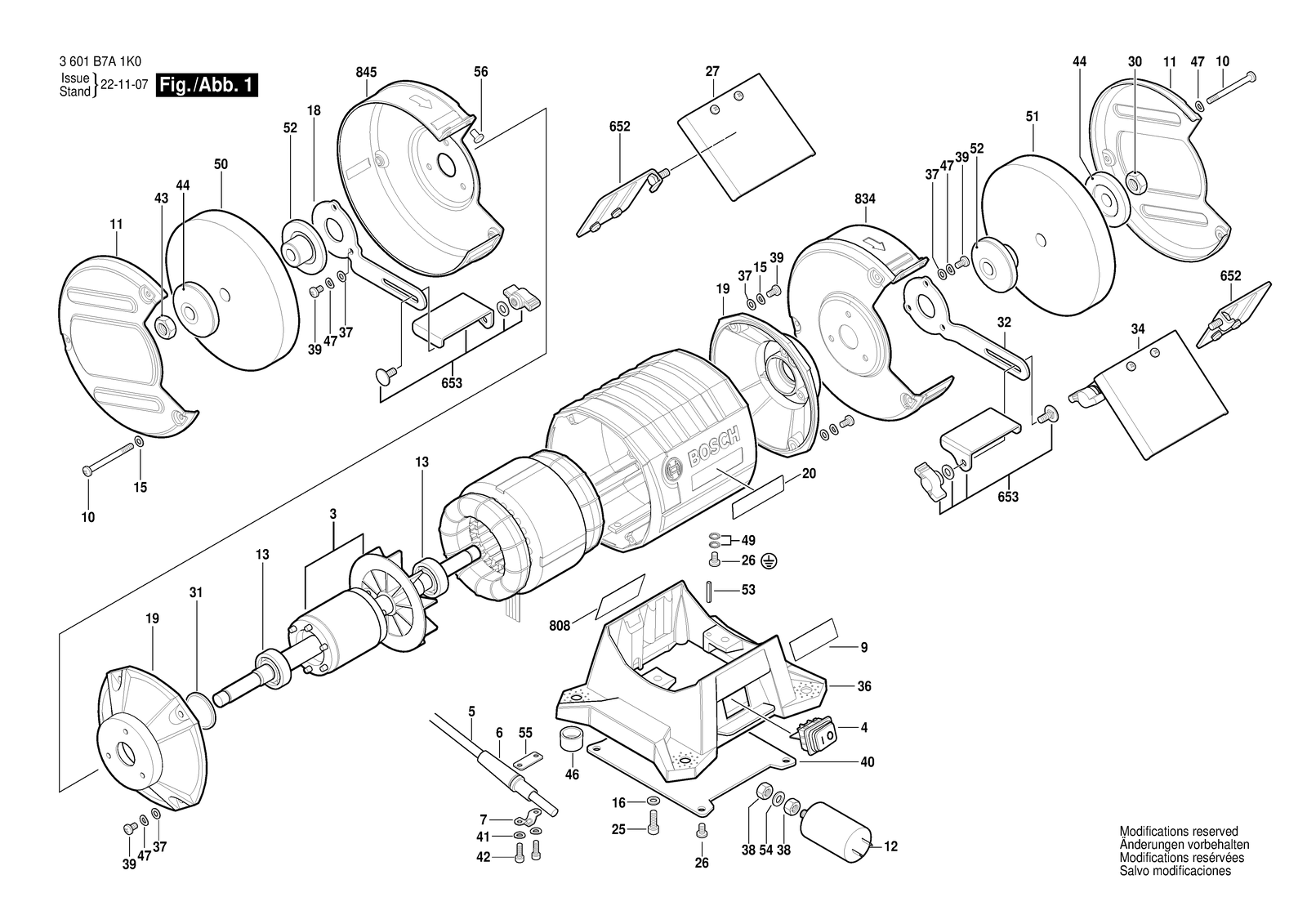 Bosch GBG 8 parts diagram, sheet 1