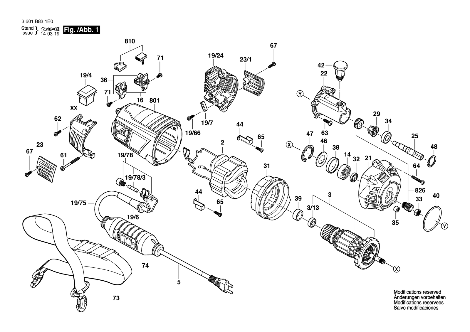 Bosch GVC 22 EX parts diagram, sheet 1
