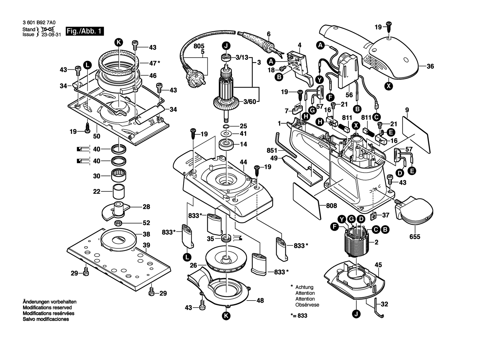 Bosch GSS 230 AE parts diagram, sheet 1