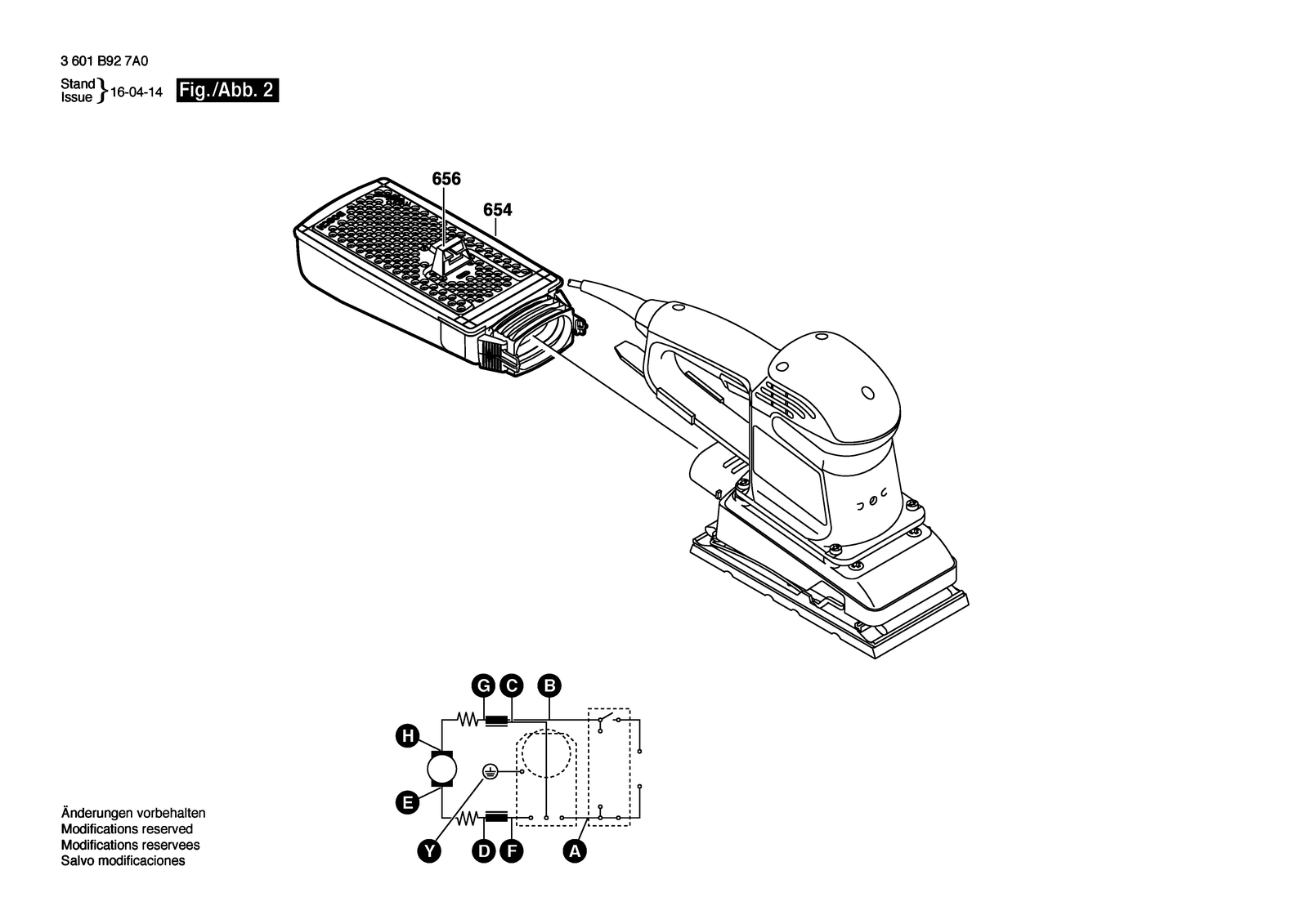Bosch GSS 230 AE parts diagram, sheet 2