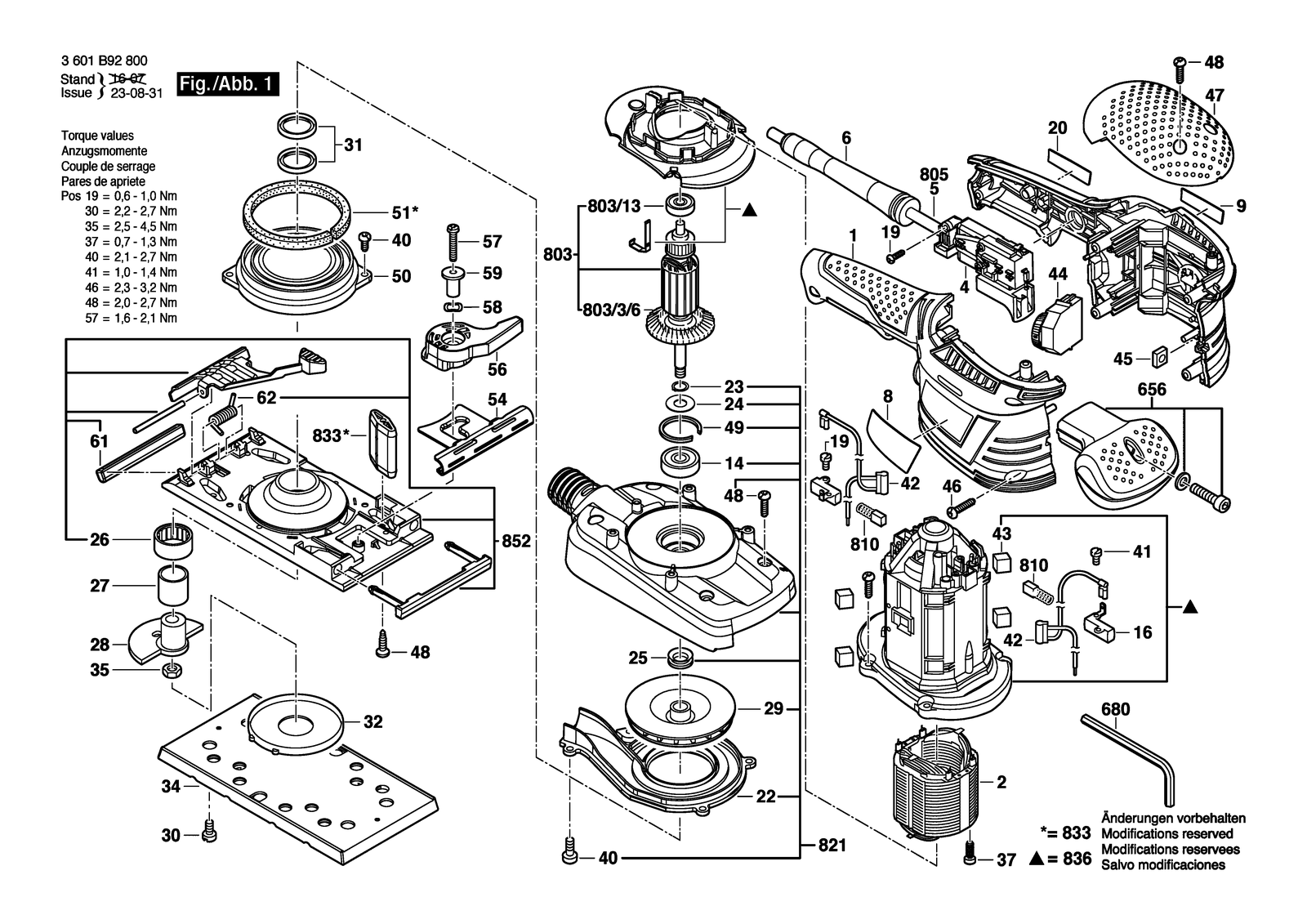 Bosch GSS 230 AVE parts diagram, sheet 1