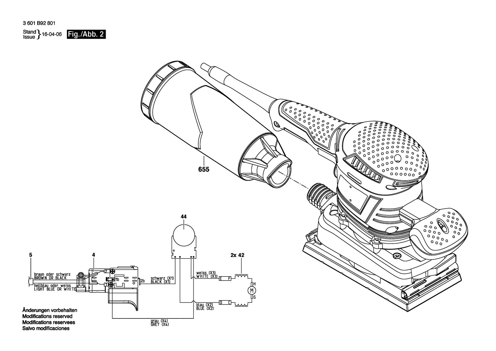 Bosch GSS 230 AVE parts diagram, sheet 2