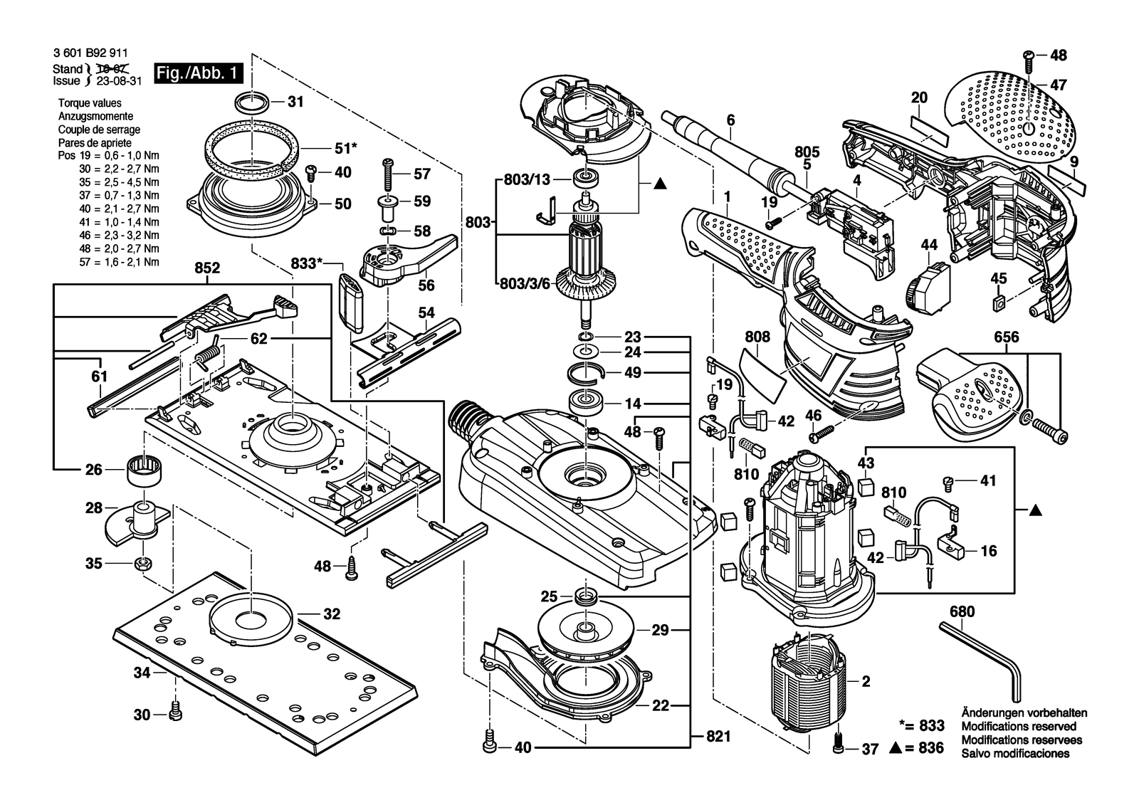 Bosch OS50VC parts diagram, sheet 1