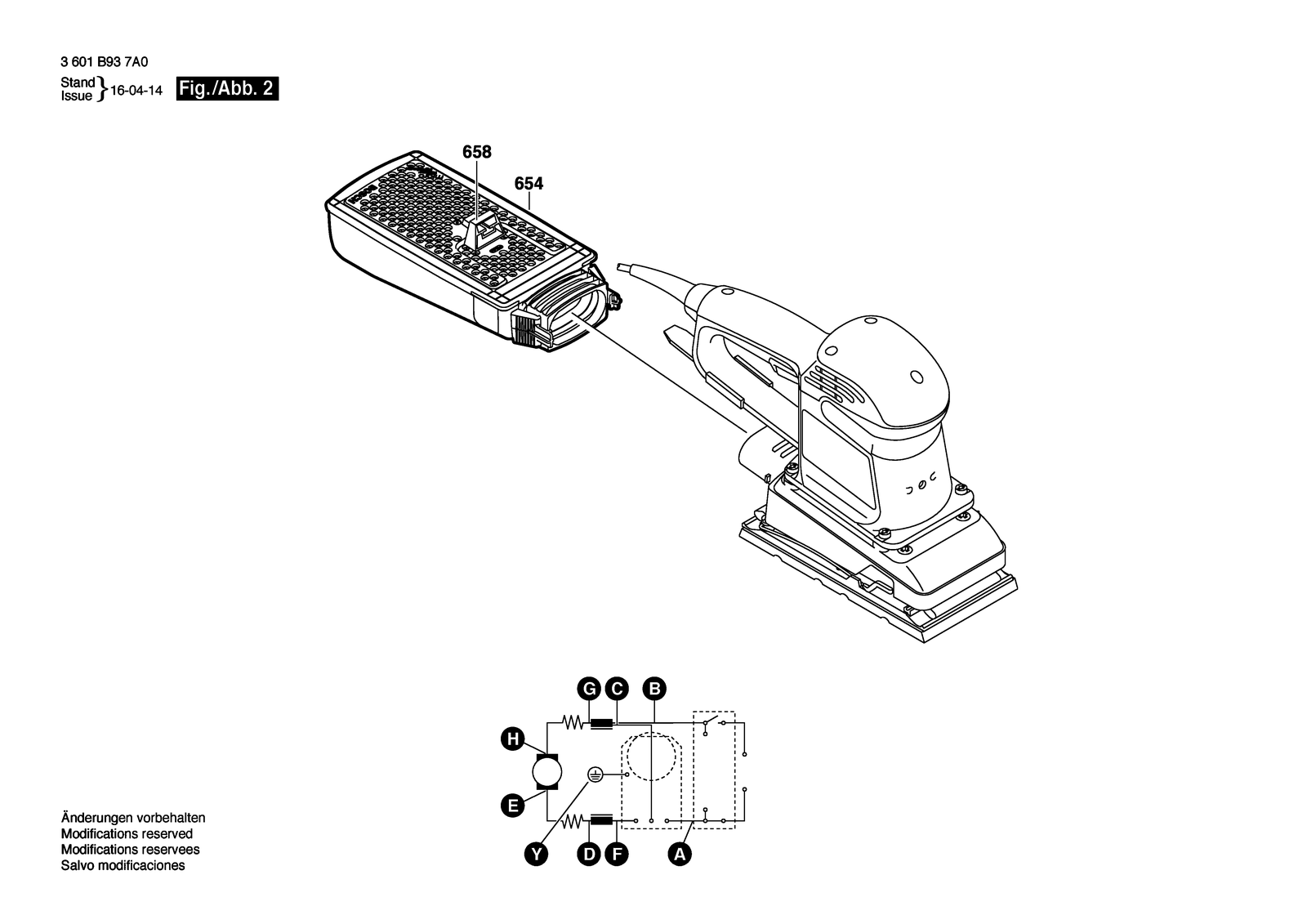 Bosch GSS 280 AE parts diagram, sheet 2