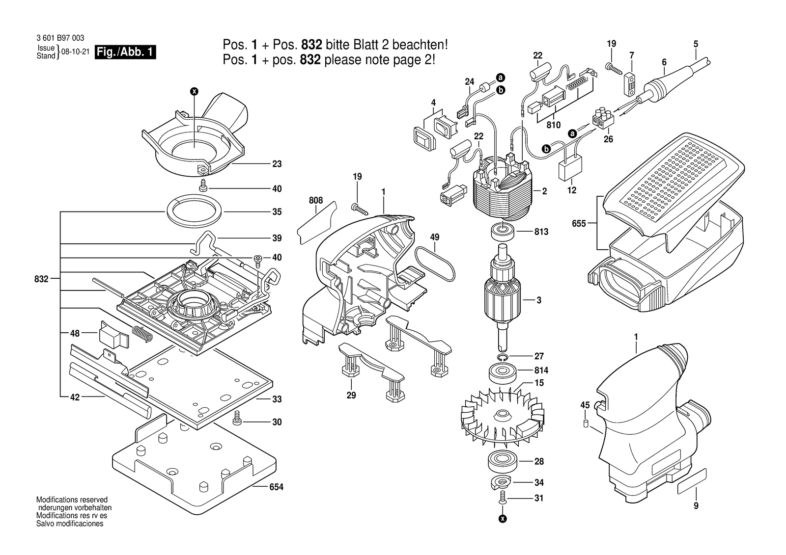 Bosch BOS 140 parts diagram, sheet 1