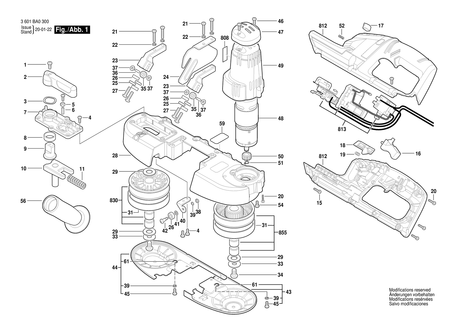 Bosch GCB 18 V-LI parts diagram, sheet 1