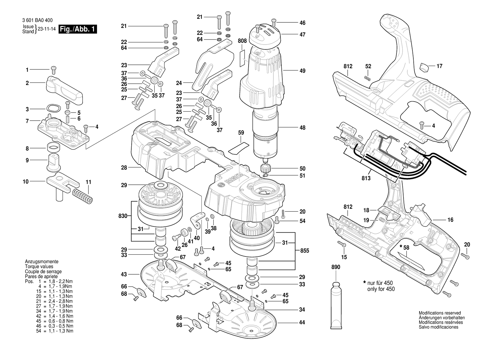 Bosch GCB 18V-63 parts diagram, sheet 1