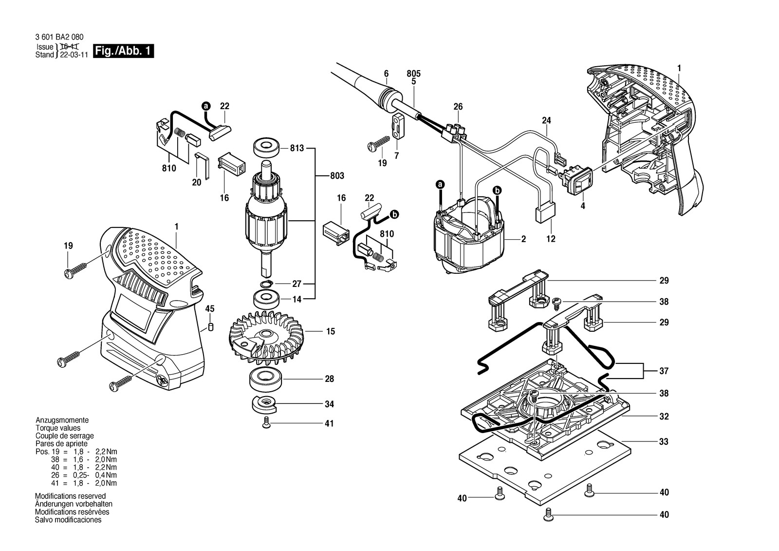 Bosch GSS 1400 parts diagram, sheet 1