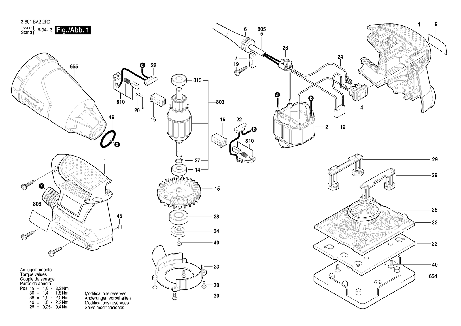 Bosch GSS 160-1 A parts diagram, sheet 1