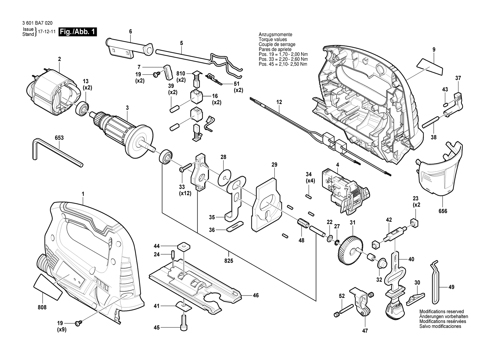 Bosch GST 700 parts diagram, sheet 1