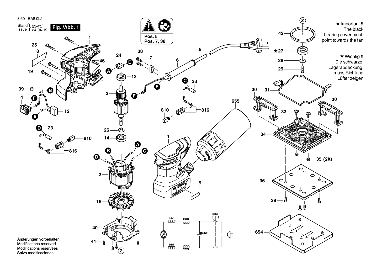Bosch GSS 140 A parts diagram, sheet 1
