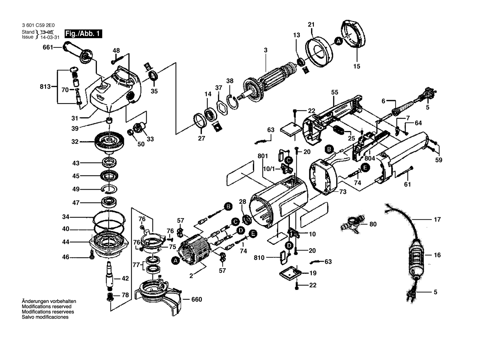 Bosch GNS 14 WE parts diagram, sheet 1