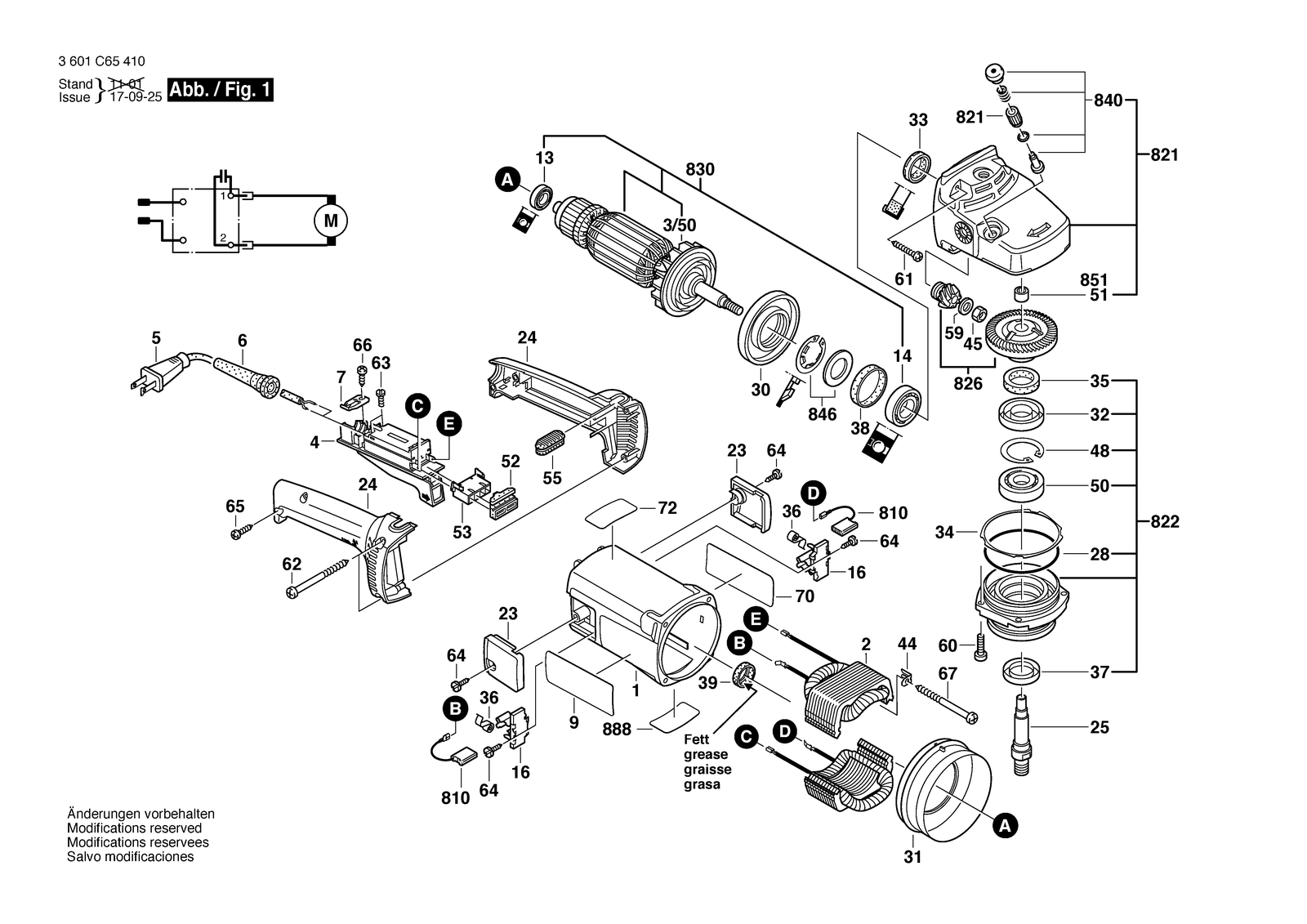 Bosch 1365 parts diagram, sheet 1