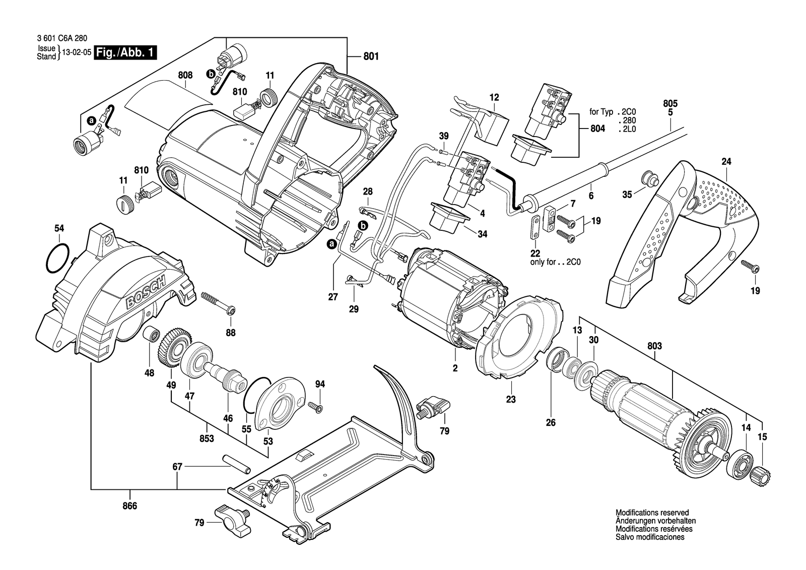Bosch GDM 13-34 parts diagram, sheet 1