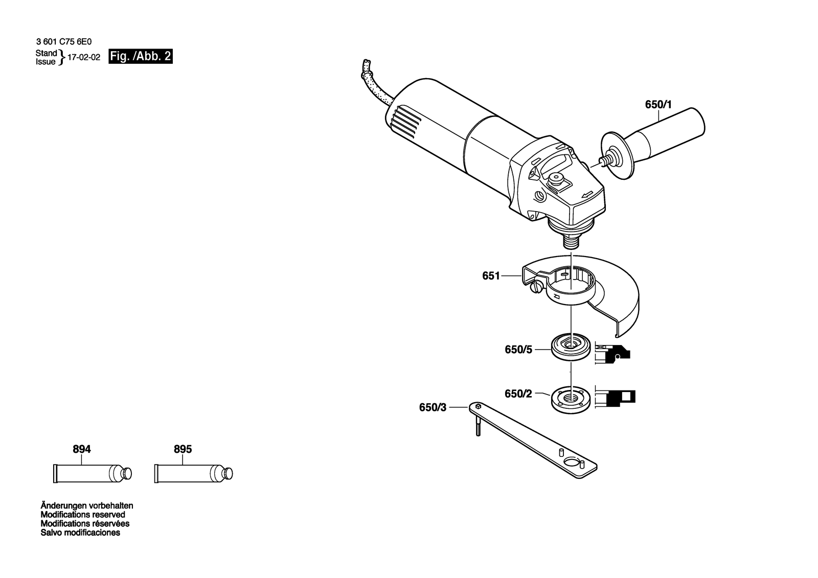 Bosch GWS 600 parts diagram, sheet 2