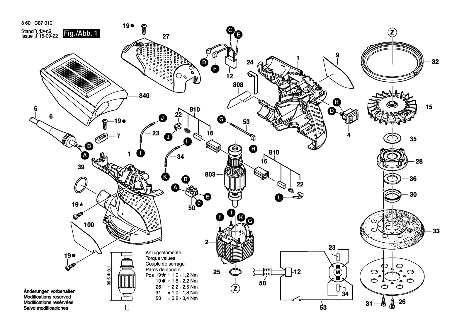 Bosch ROS 10 parts diagram, sheet 1