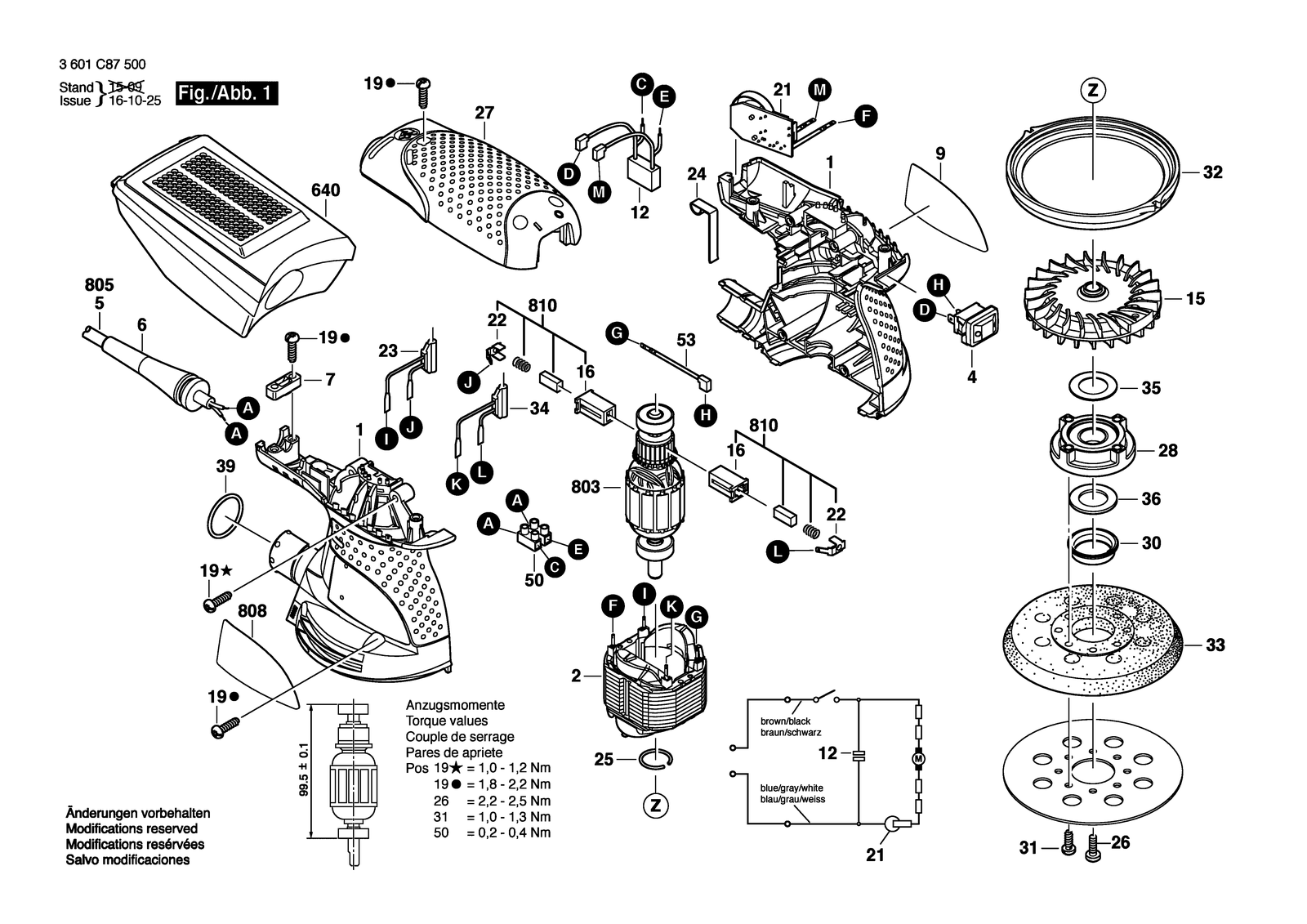 Bosch GEX 125-1 AE parts diagram, sheet 1