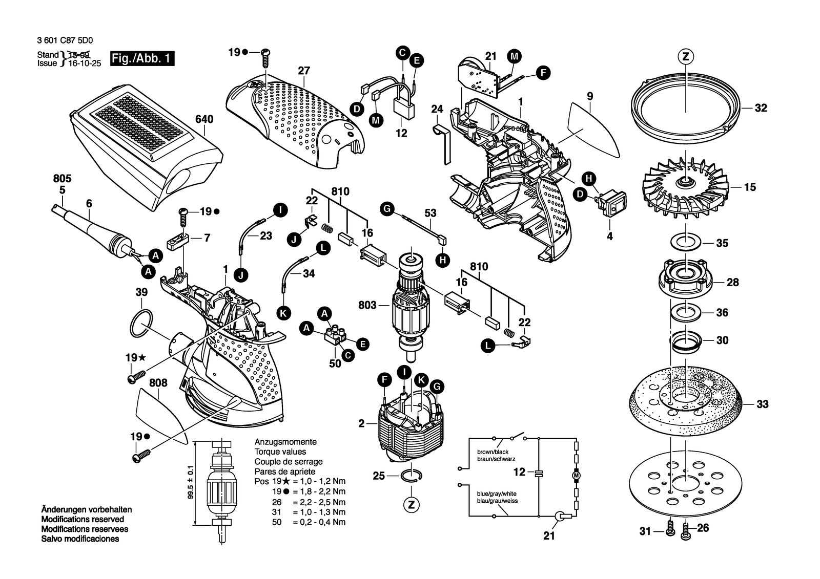 Bosch GEX 125-1 AE parts diagram, sheet 1