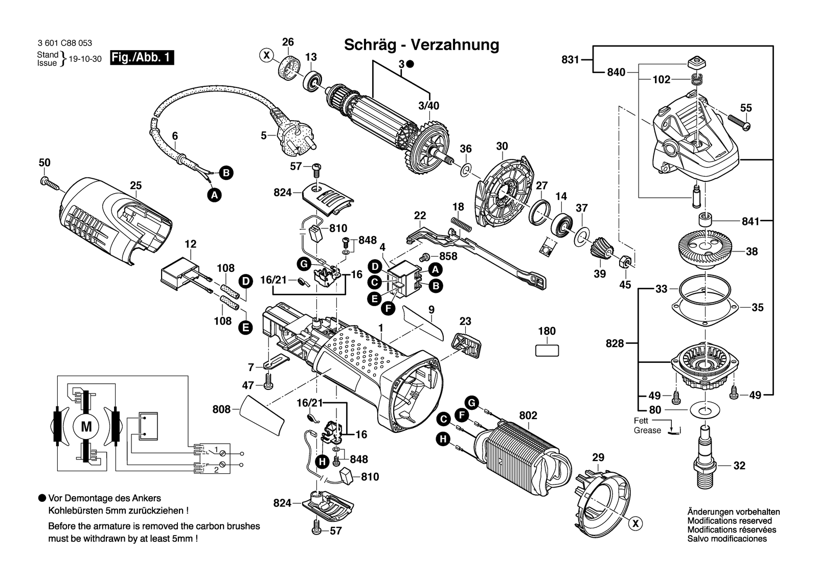 Bosch GWS 7-100 parts diagram, sheet 1