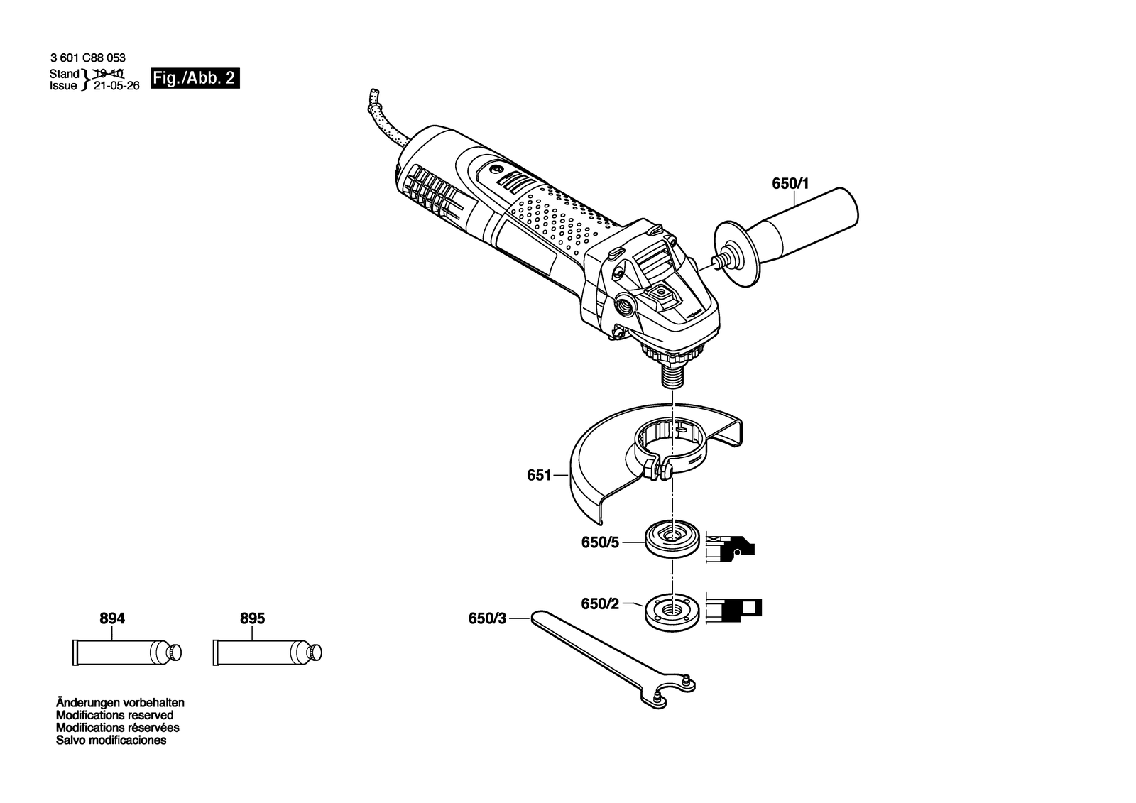 Bosch GWS 7-100 parts diagram, sheet 2
