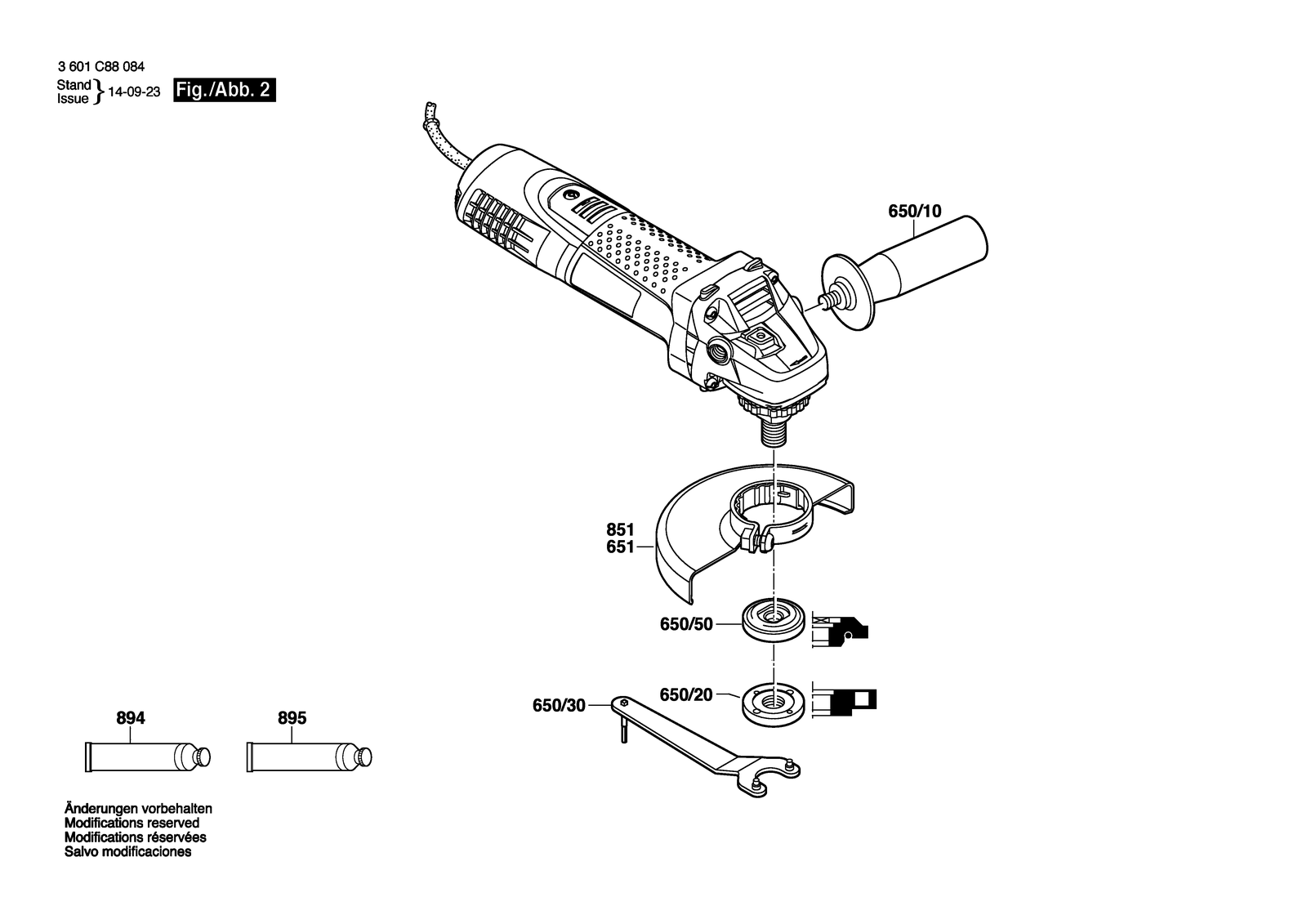 Bosch GWS 720 parts diagram, sheet 2