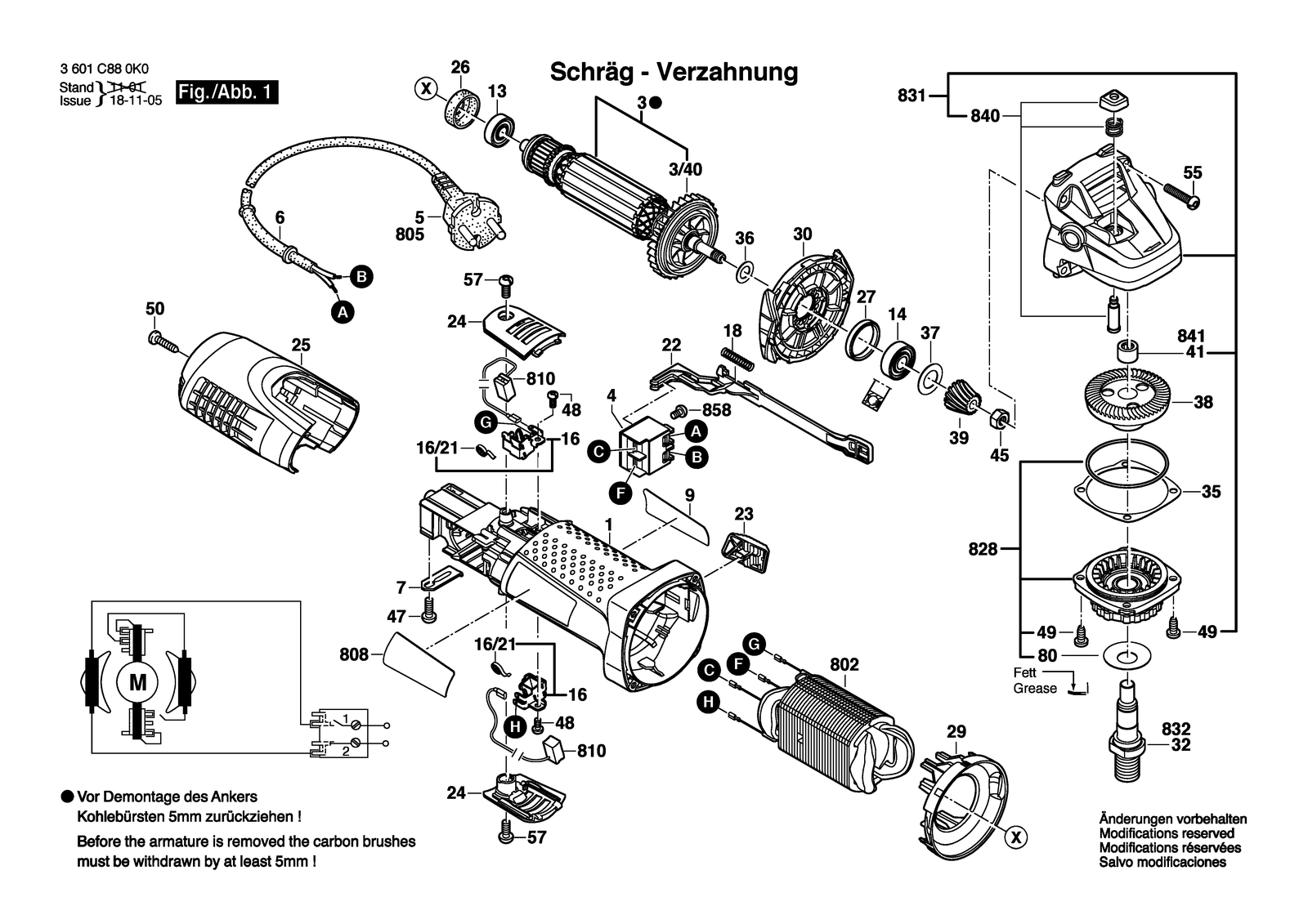 Bosch GWS 7-100 parts diagram, sheet 1