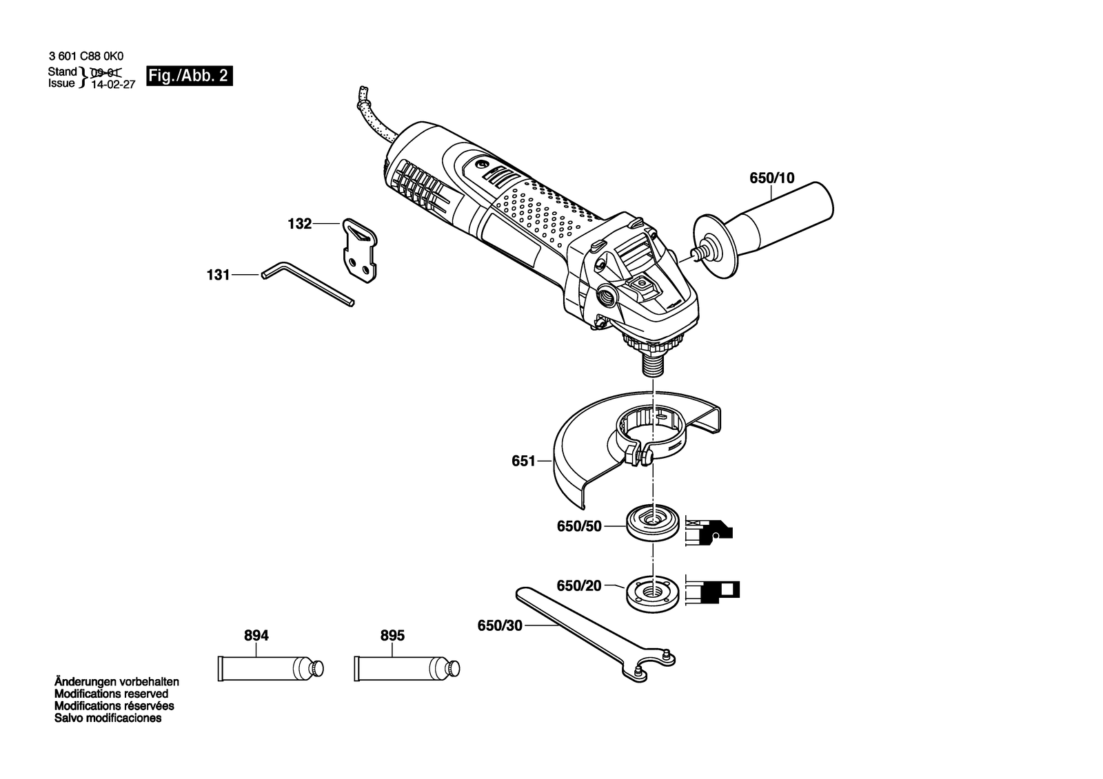 Bosch GWS 7-100 parts diagram, sheet 2