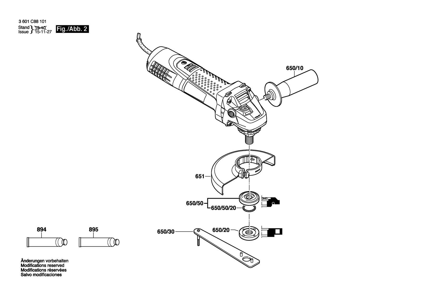 Bosch GWS 7-115 parts diagram, sheet 2