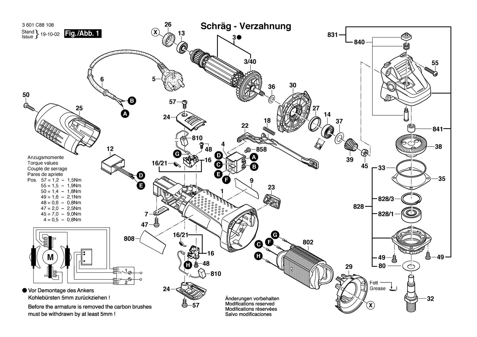 Bosch GWS 7-115 parts diagram, sheet 1