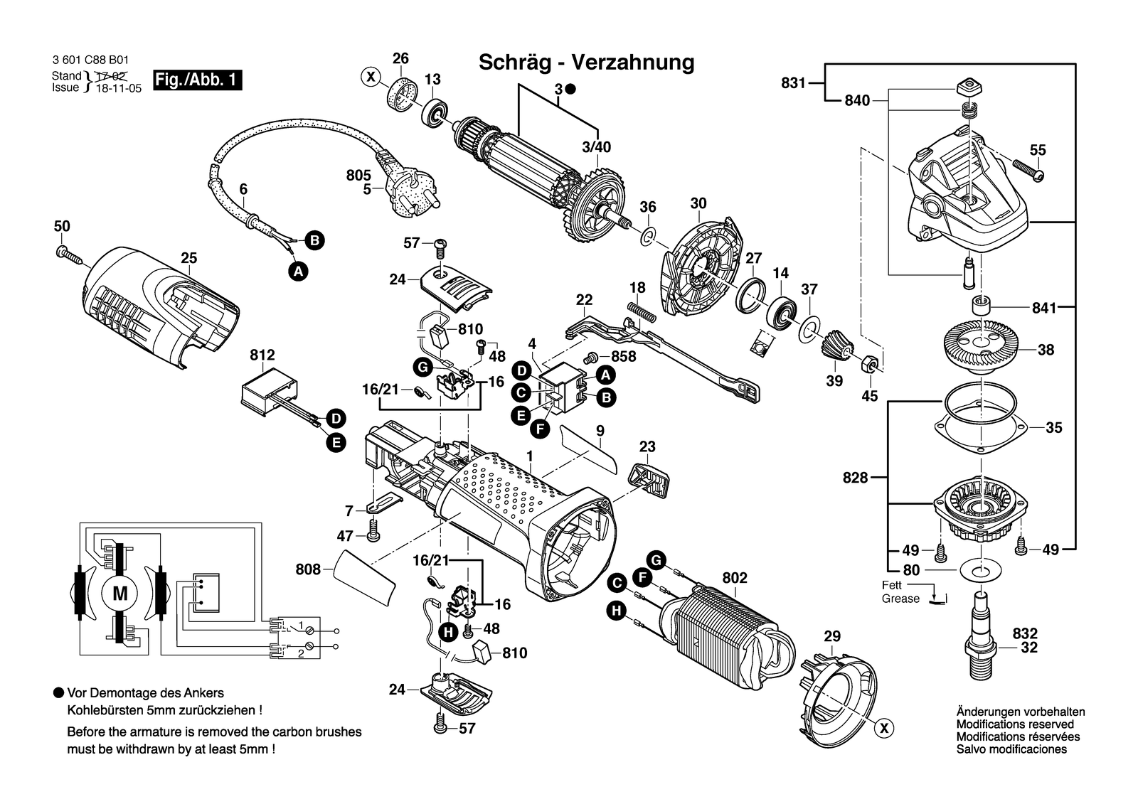 Bosch BAG-125 SA parts diagram, sheet 1