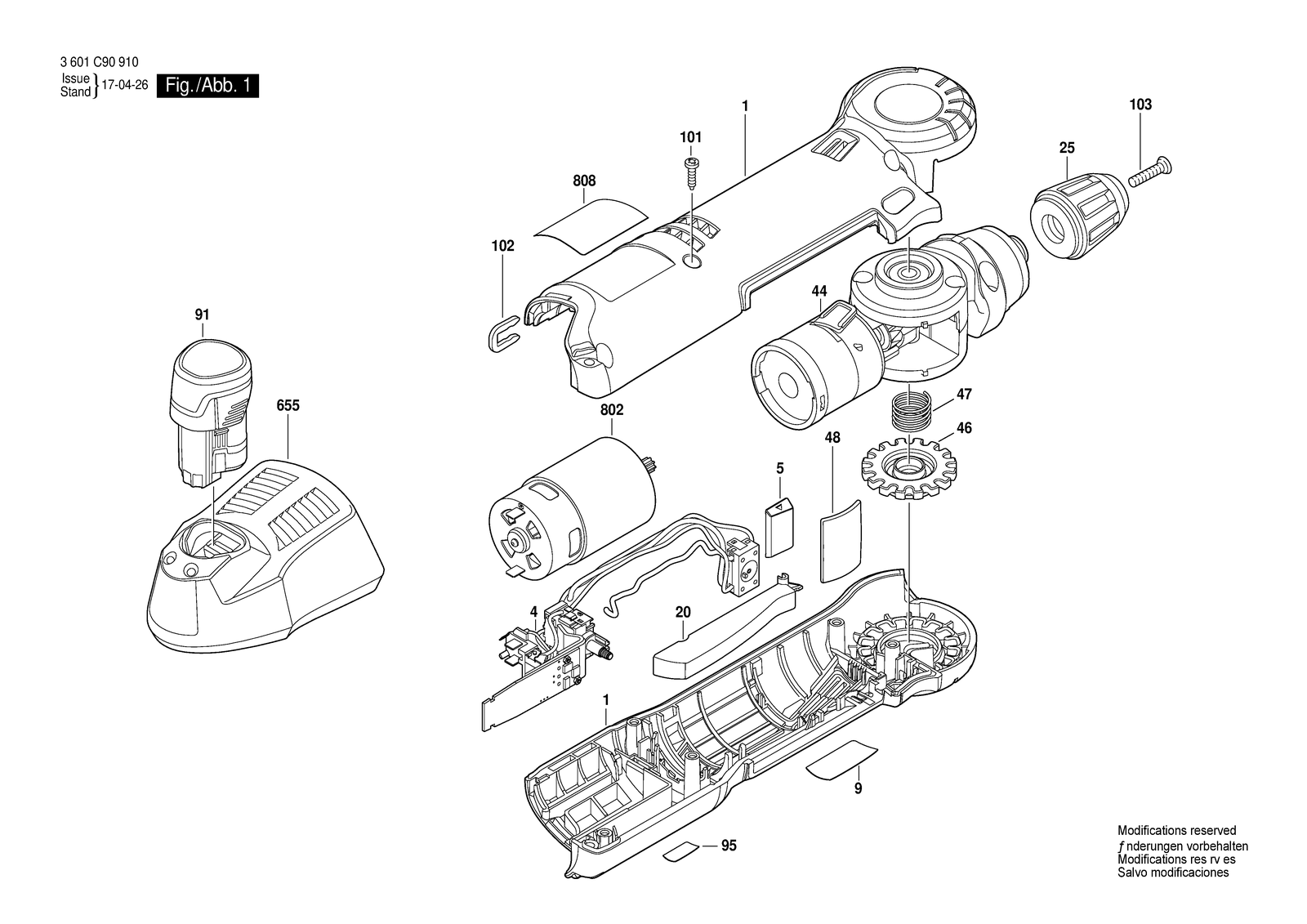 Bosch PS11 parts diagram, sheet 1