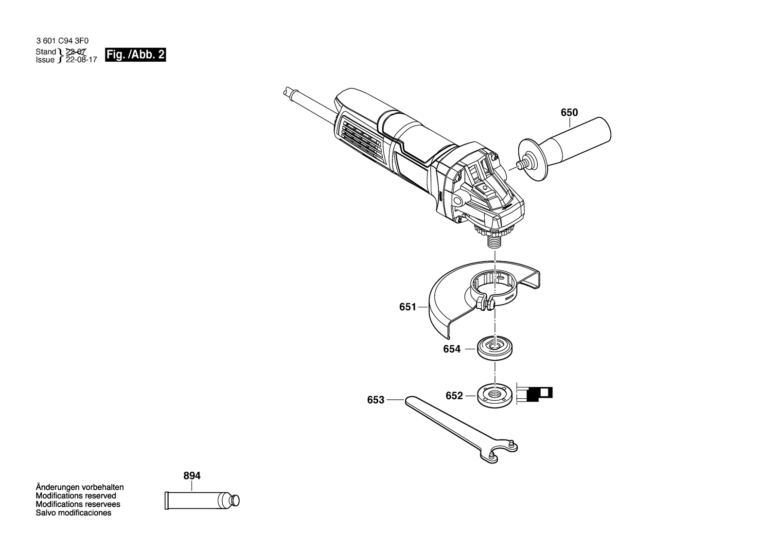 Bosch GWS 800 parts diagram, sheet 2