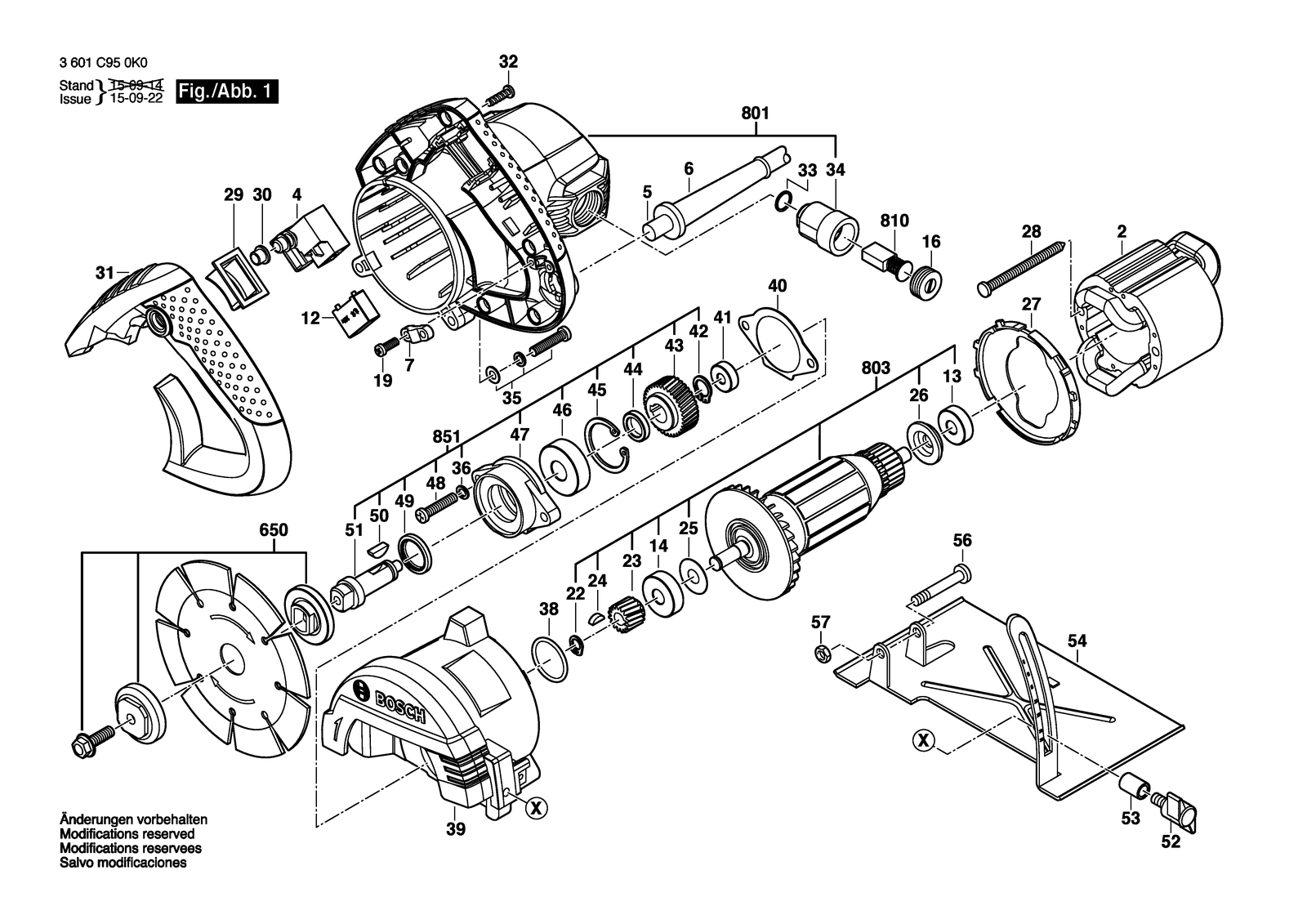 Bosch GDM 121 parts diagram, sheet 1
