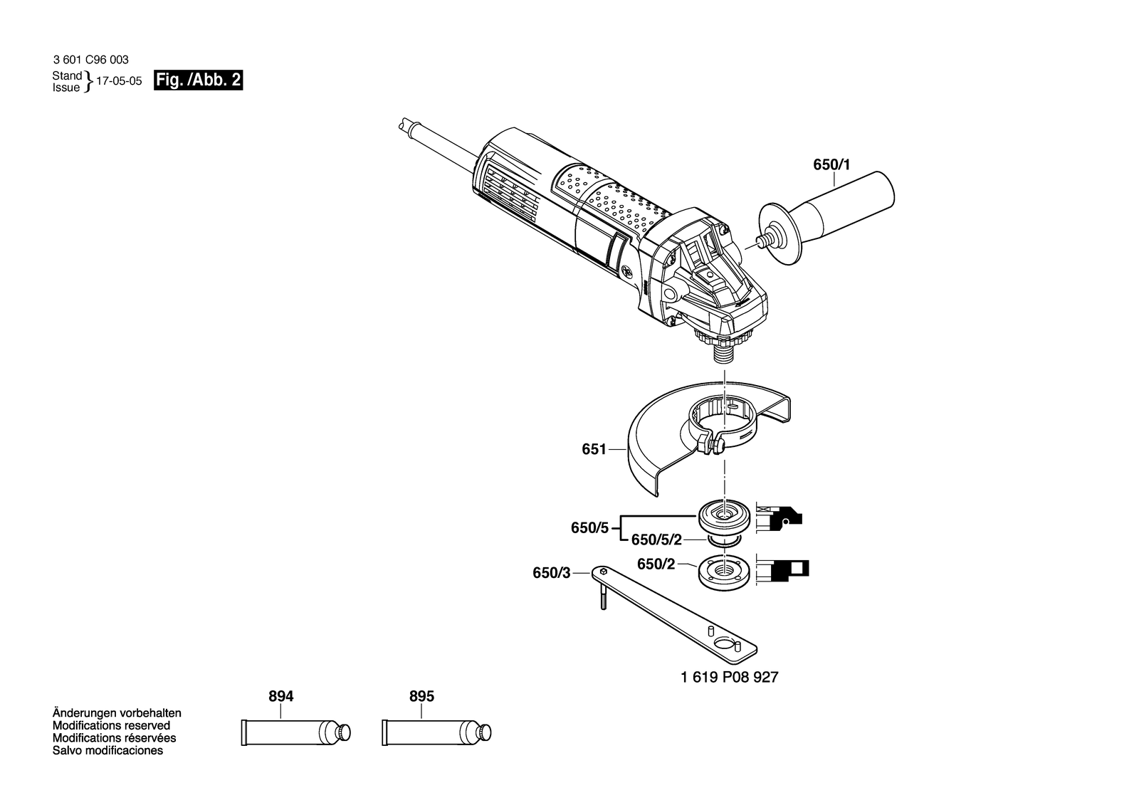 Bosch GWS 9-115 parts diagram, sheet 2