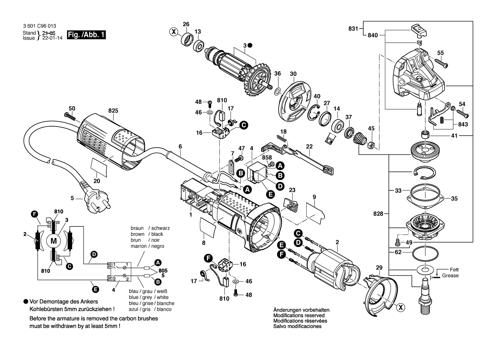 Bosch GWS 10-450 parts diagram, sheet 1