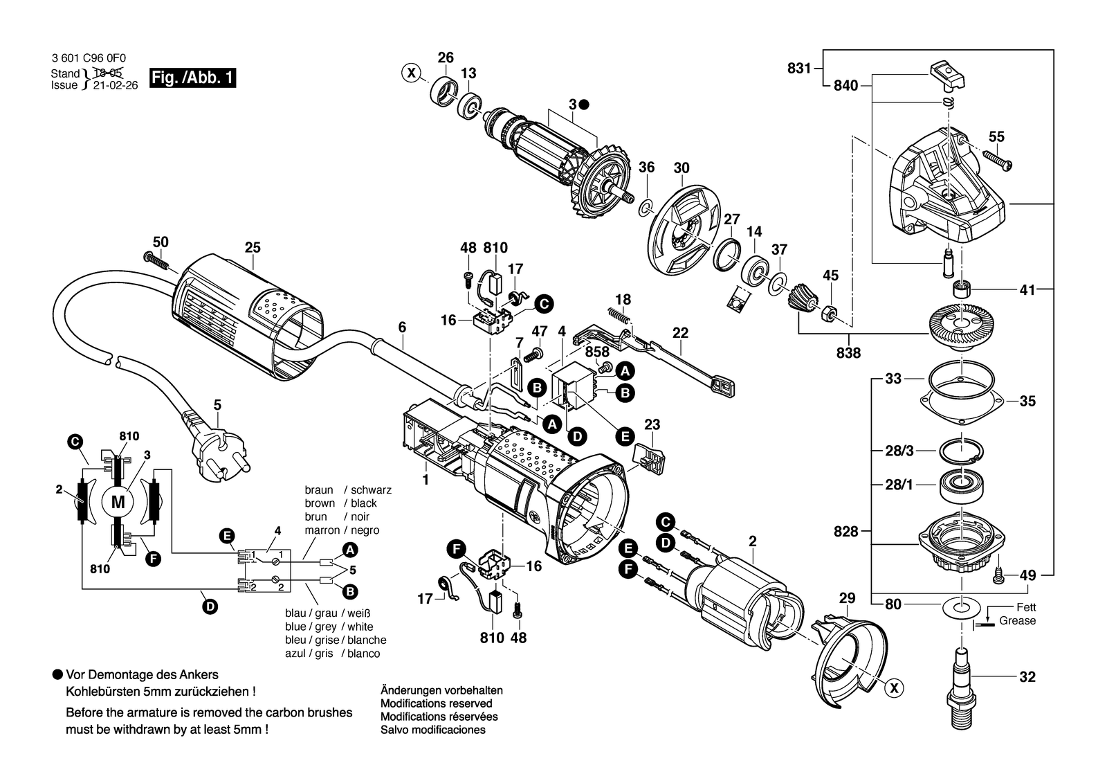 Bosch GWS 9-125 parts diagram, sheet 1