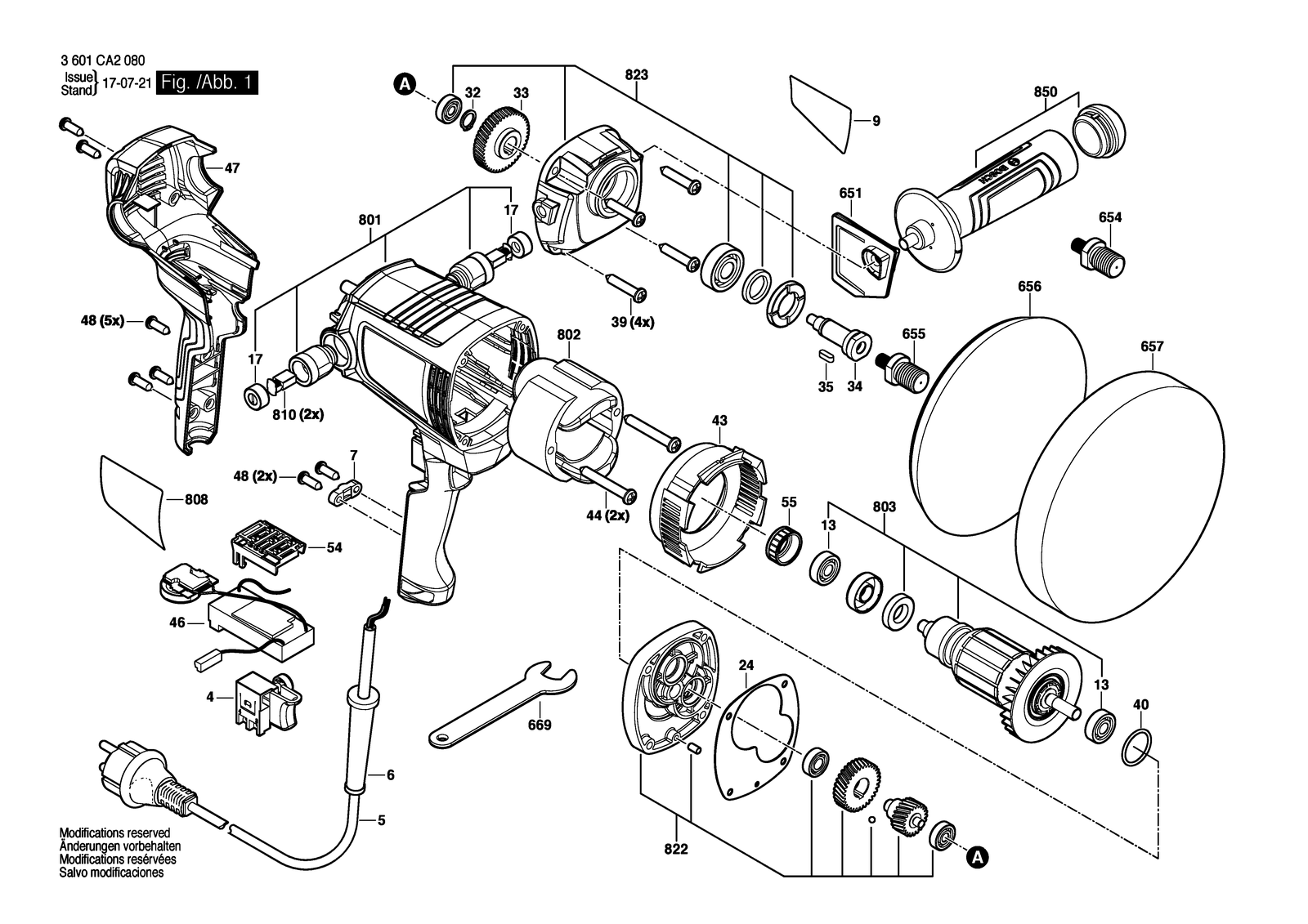 Bosch GPO 950 parts diagram, sheet 1
