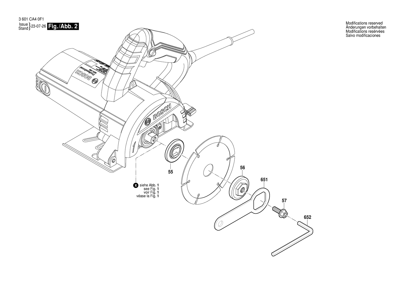 Bosch GDC 140 parts diagram, sheet 2