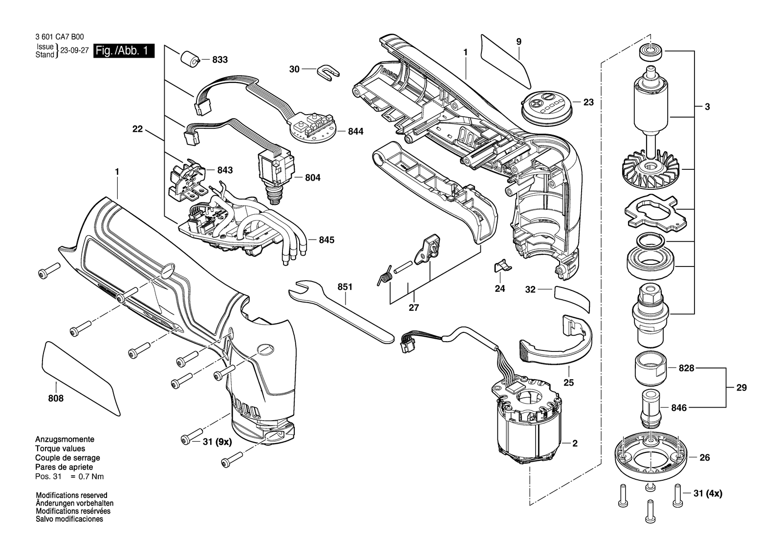 Bosch BACDG BL 12V parts diagram, sheet 1