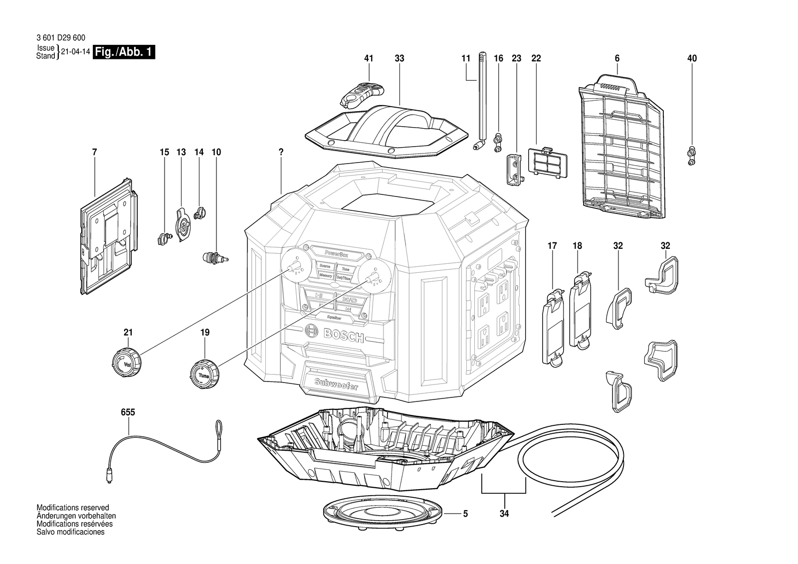 Bosch GML 50 parts diagram, sheet 1