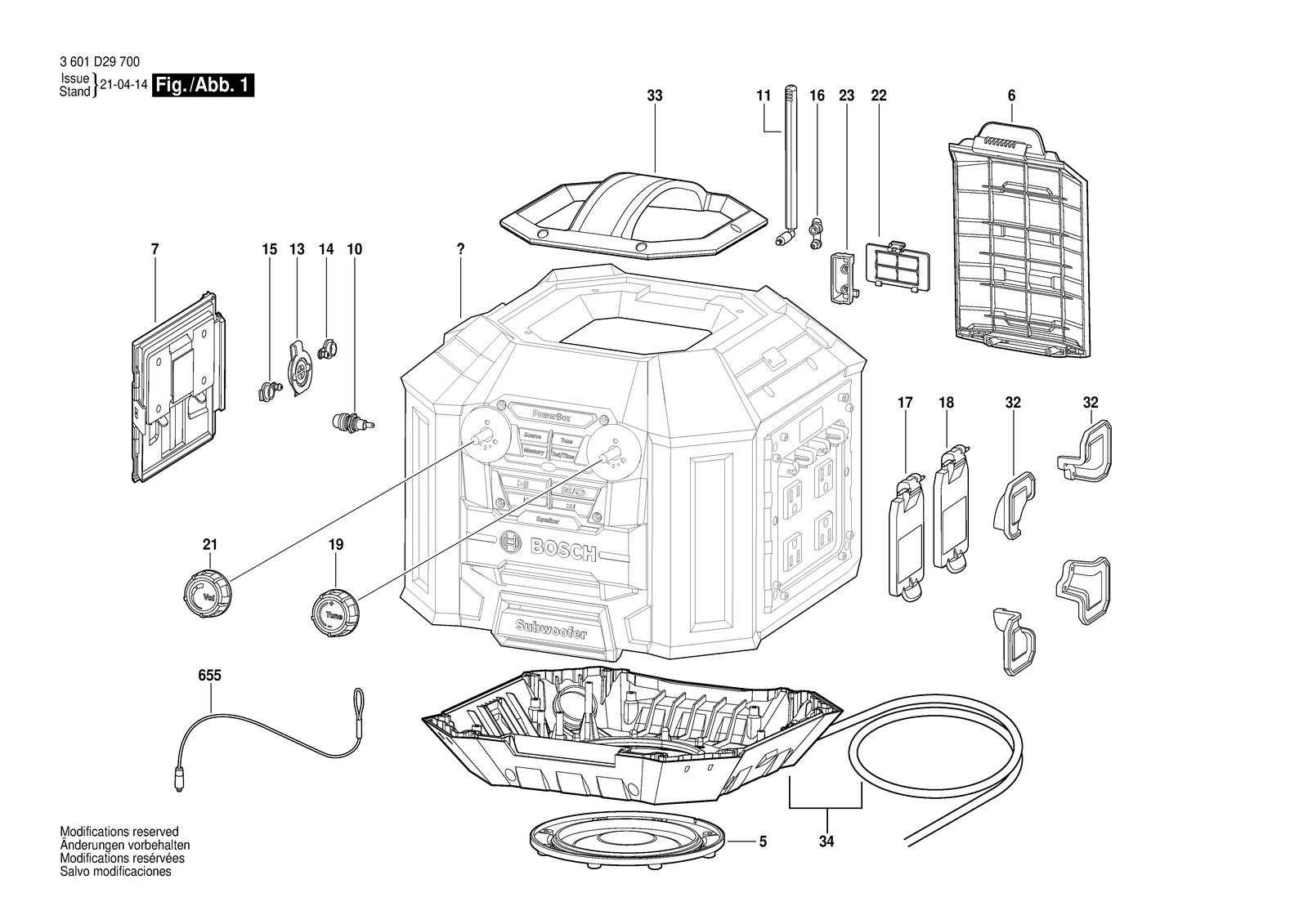 Bosch GML 20 parts diagram, sheet 1