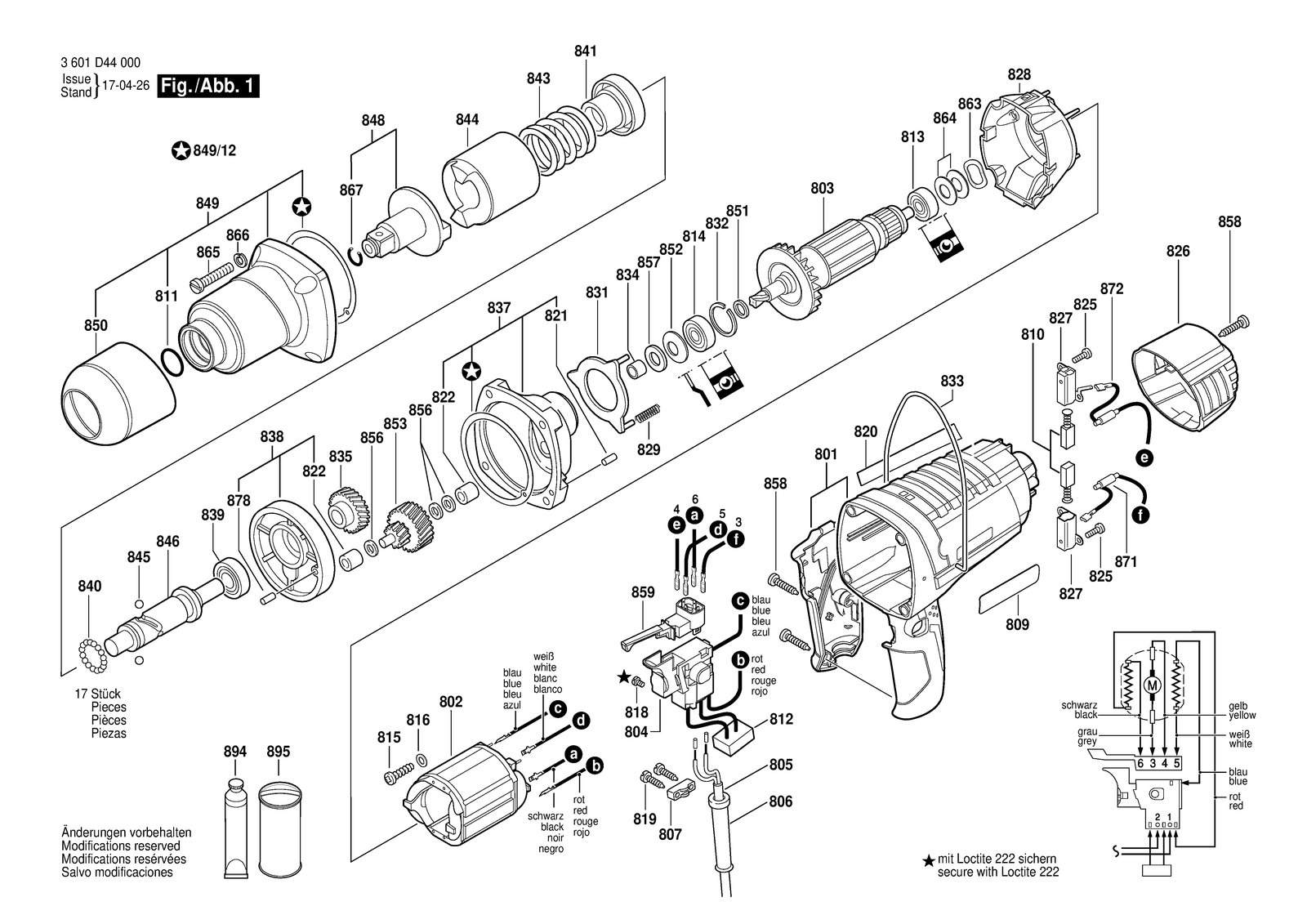 Bosch GDS 18 E parts diagram, sheet 1