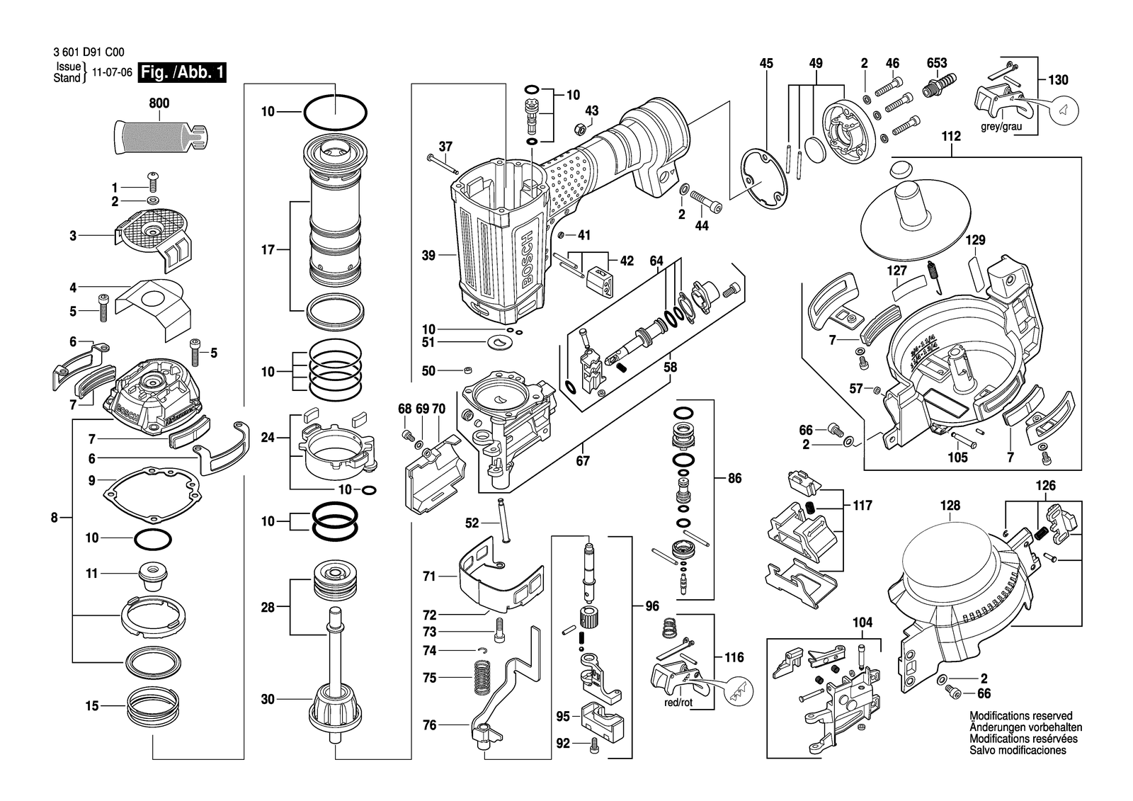 Bosch GCN 45-15 parts diagram, sheet 1