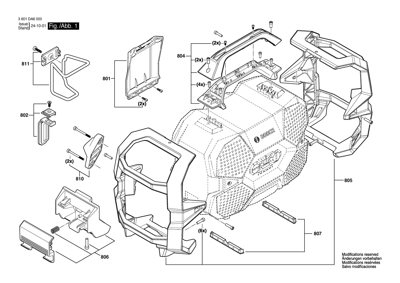 Bosch GPB 18V-6 C parts diagram, sheet 1