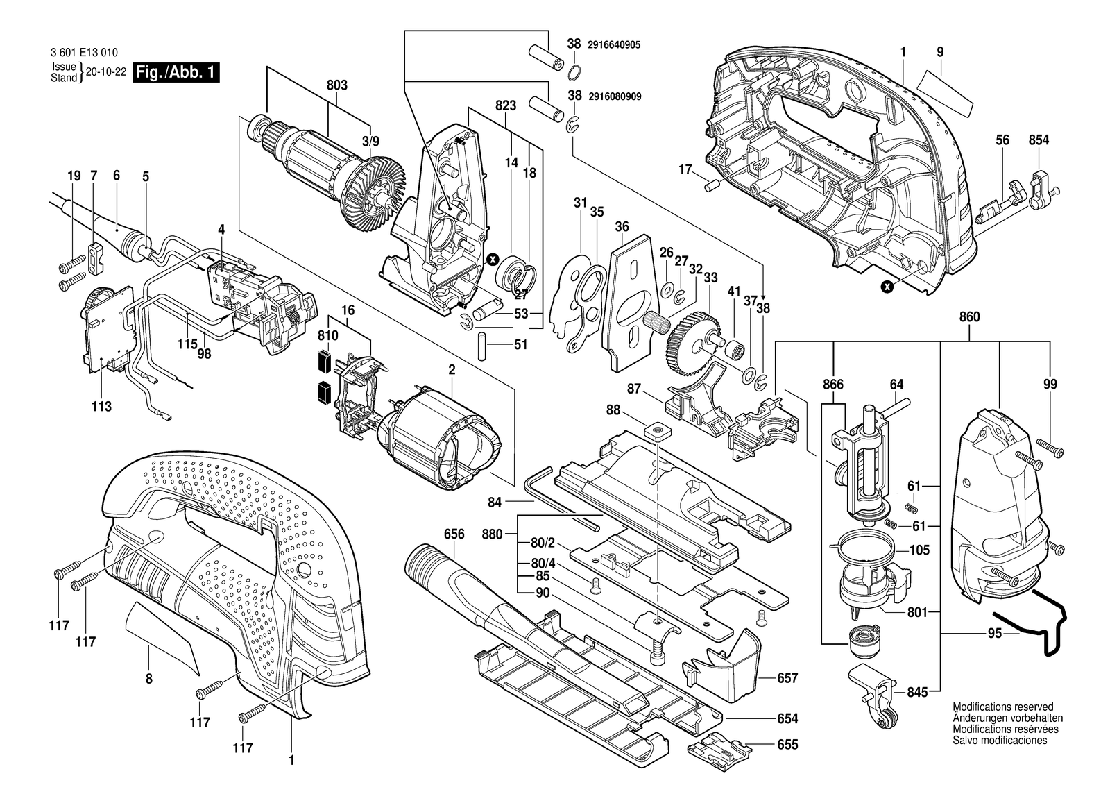 Bosch JS470E parts diagram, sheet 1