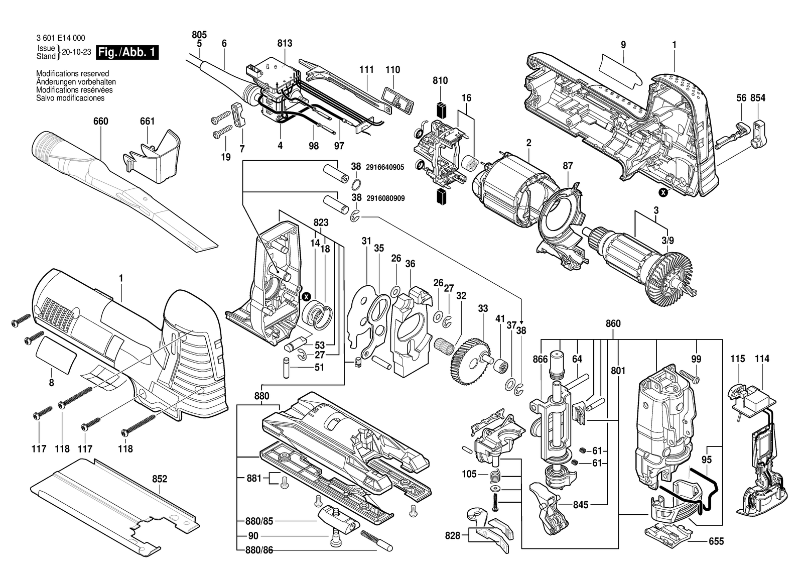 Bosch GST 140 CE parts diagram, sheet 1