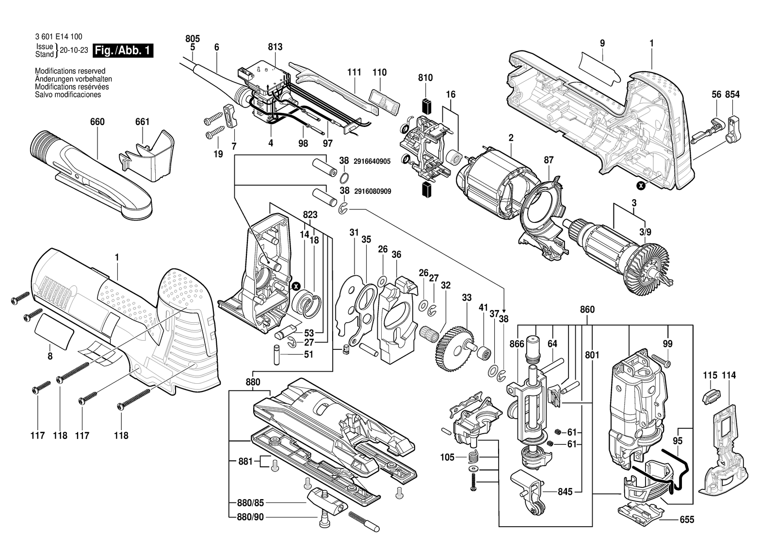 Bosch GST 1400 CE parts diagram, sheet 1